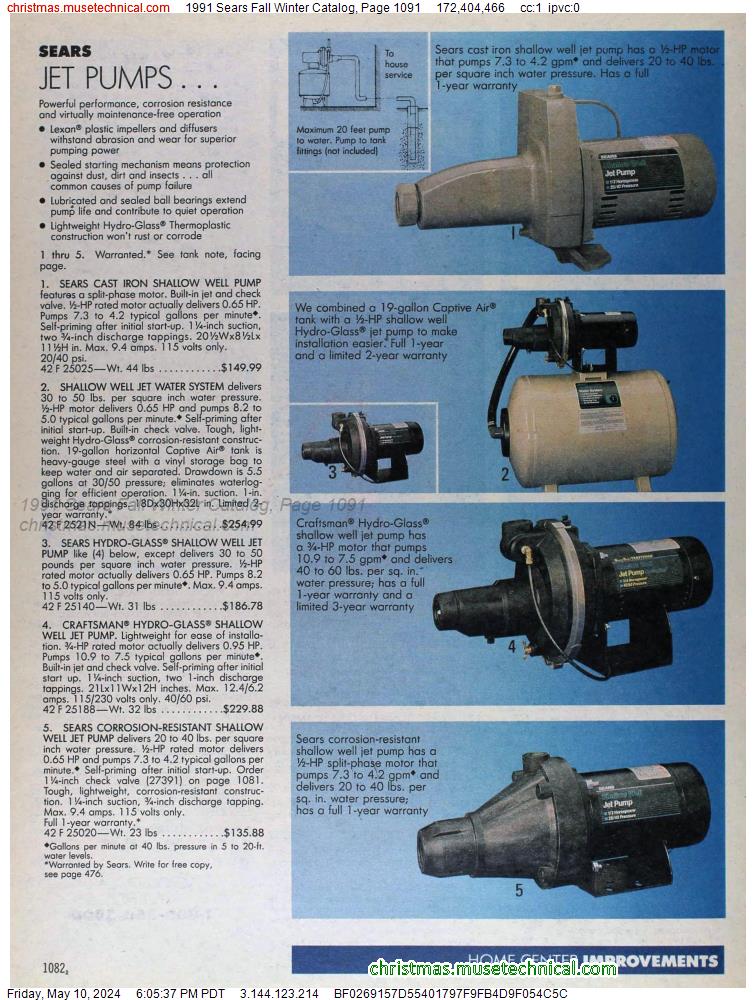 1991 Sears Fall Winter Catalog, Page 1091