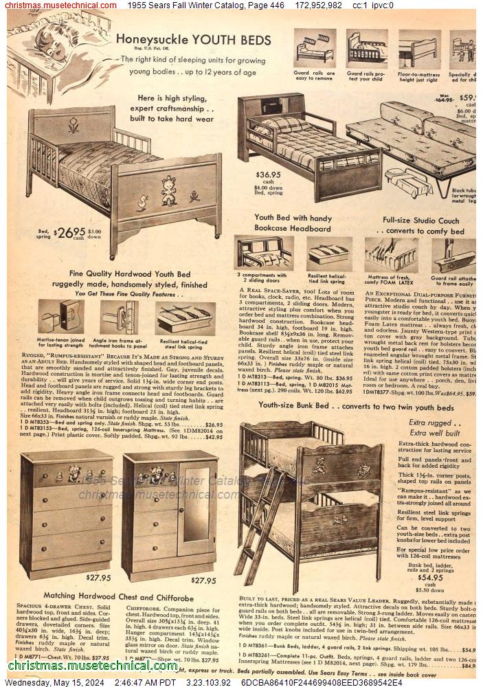 1955 Sears Fall Winter Catalog, Page 446