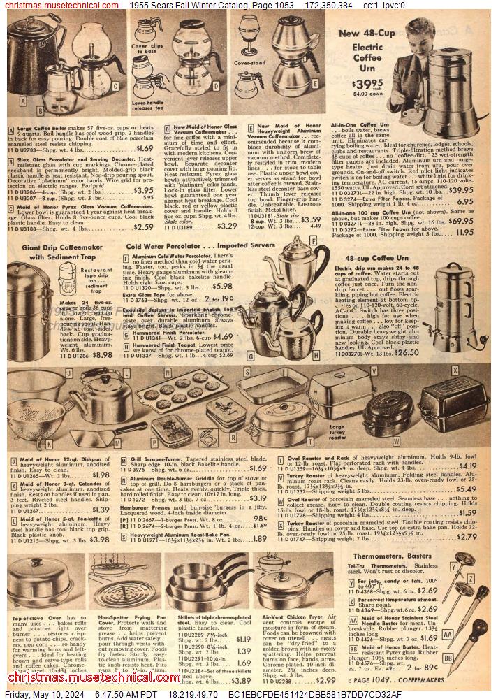 1955 Sears Fall Winter Catalog, Page 1053