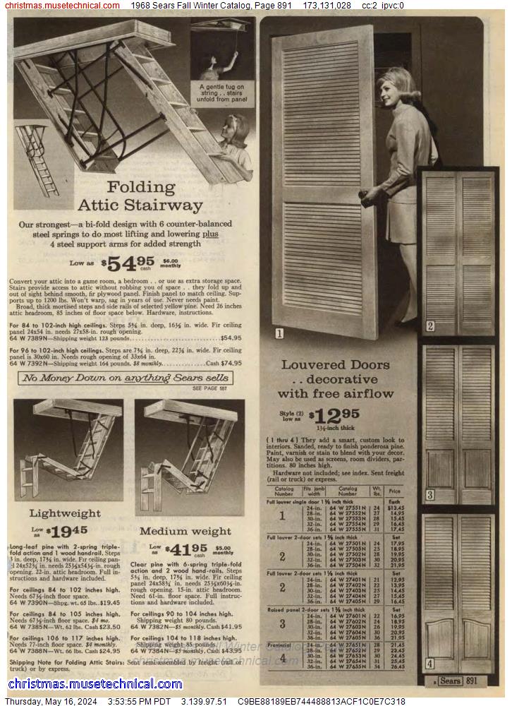 1968 Sears Fall Winter Catalog, Page 891