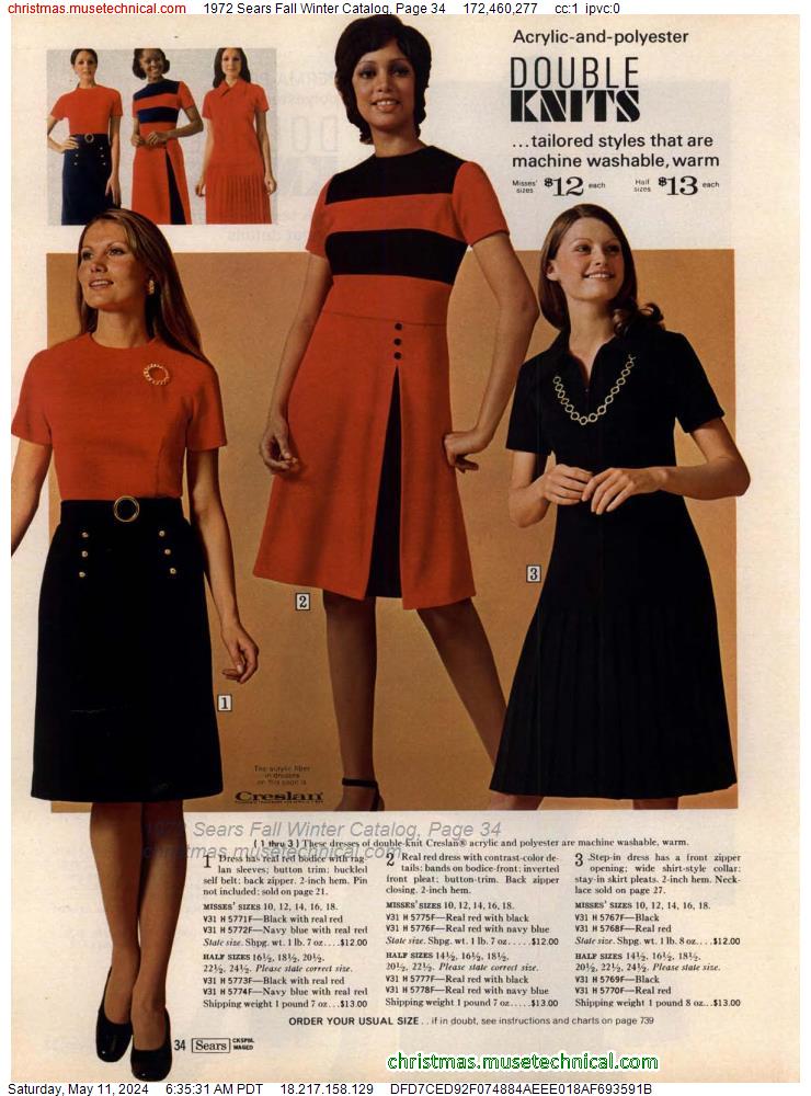 1972 Sears Fall Winter Catalog, Page 34
