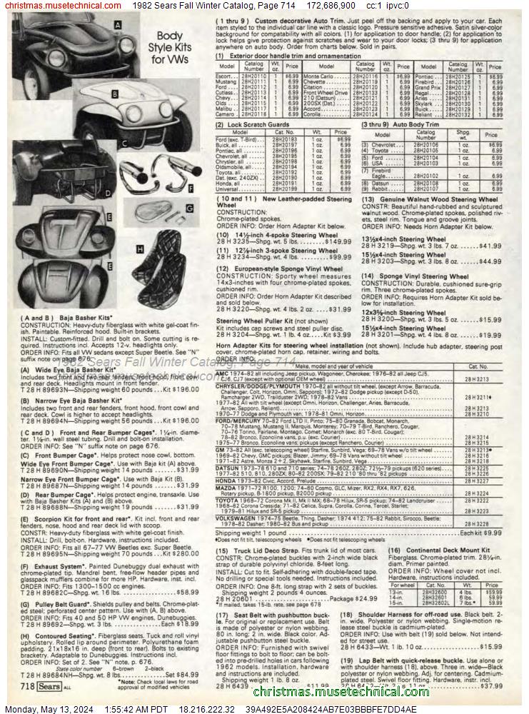 1982 Sears Fall Winter Catalog, Page 714