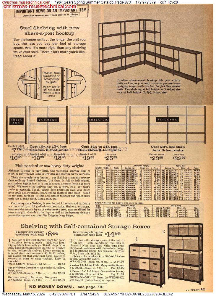 1964 Sears Spring Summer Catalog, Page 873