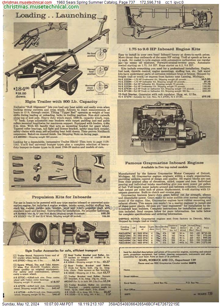 1960 Sears Spring Summer Catalog, Page 737