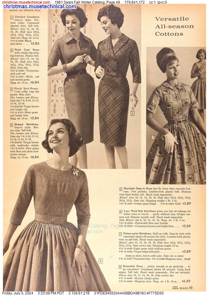 1961 Sears Fall Winter Catalog, Page 49