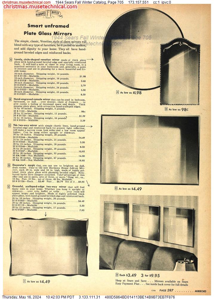 1944 Sears Fall Winter Catalog, Page 705