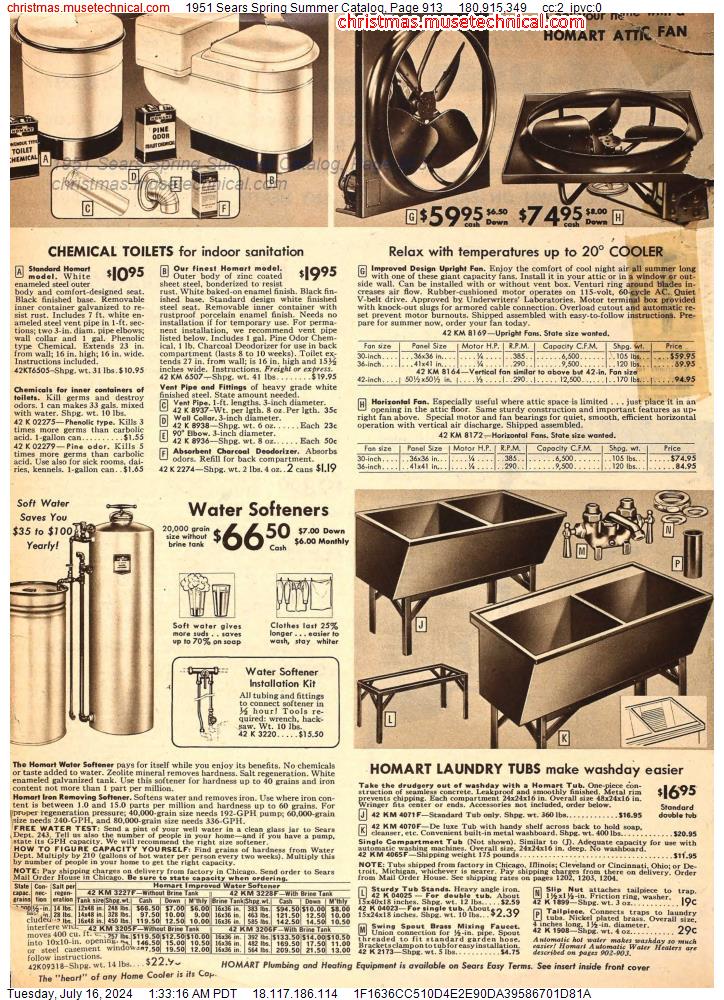 1951 Sears Spring Summer Catalog, Page 913