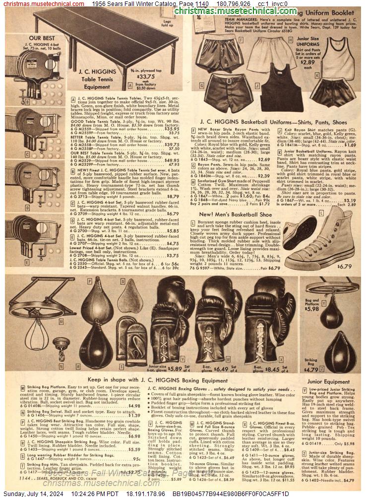 1956 Sears Fall Winter Catalog, Page 1140