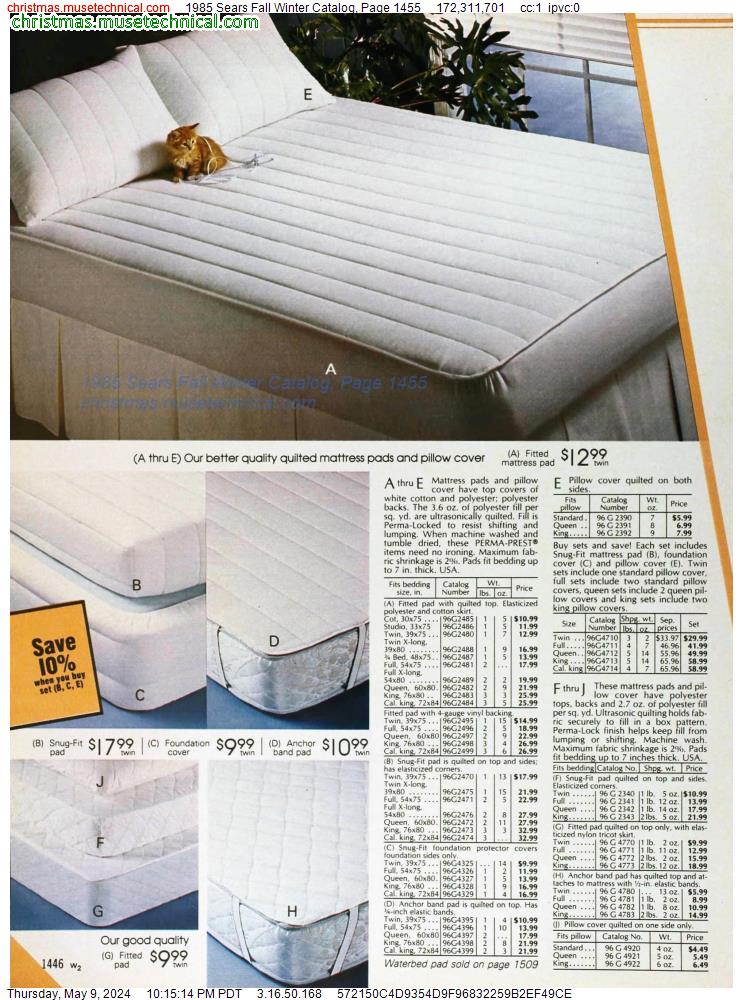 1985 Sears Fall Winter Catalog, Page 1455