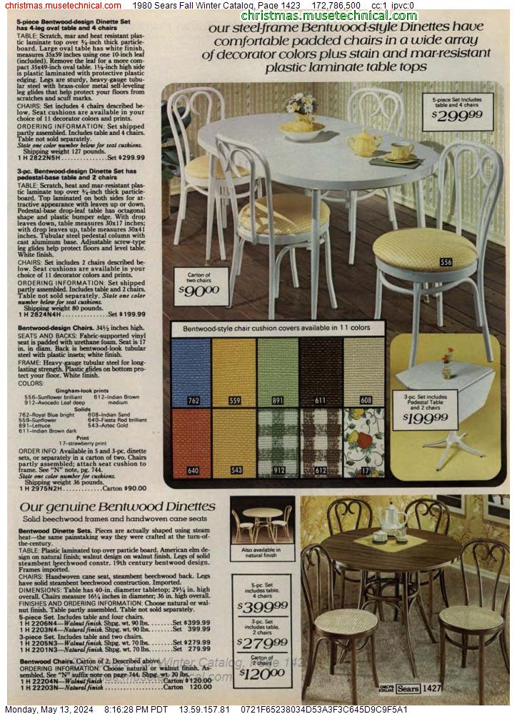 1980 Sears Fall Winter Catalog, Page 1423
