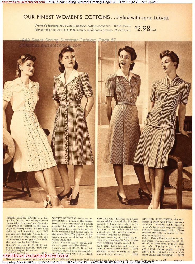 1943 Sears Spring Summer Catalog, Page 57