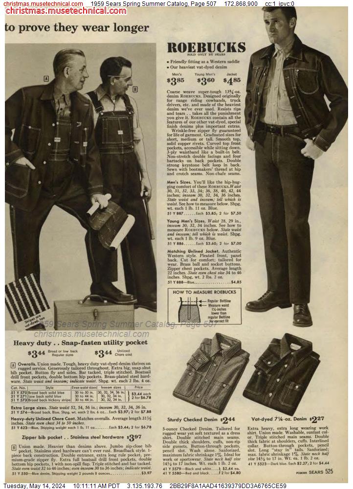 1959 Sears Spring Summer Catalog, Page 507