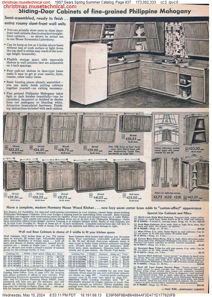 1957 Sears Spring Summer Catalog, Page 937