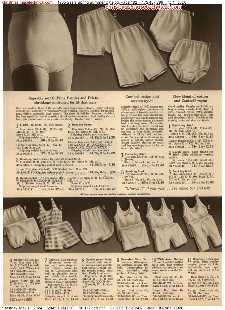 1965 Sears Spring Summer Catalog, Page 182
