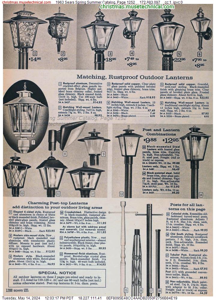 1963 Sears Spring Summer Catalog, Page 1252