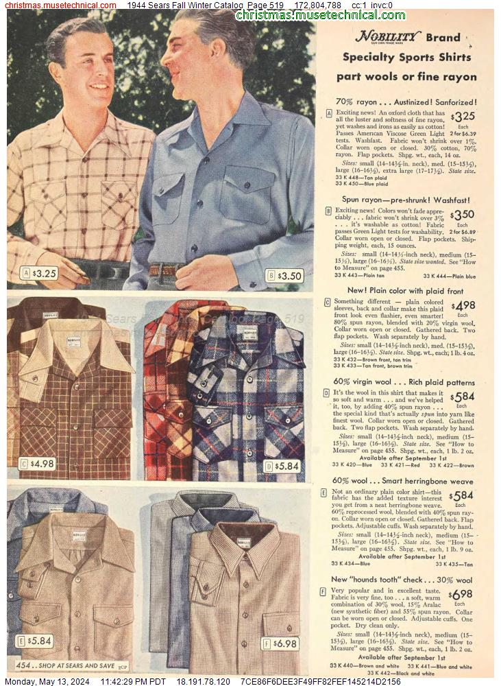 1944 Sears Fall Winter Catalog, Page 519