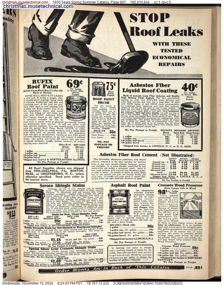 1930 Sears Spring Summer Catalog, Page 897