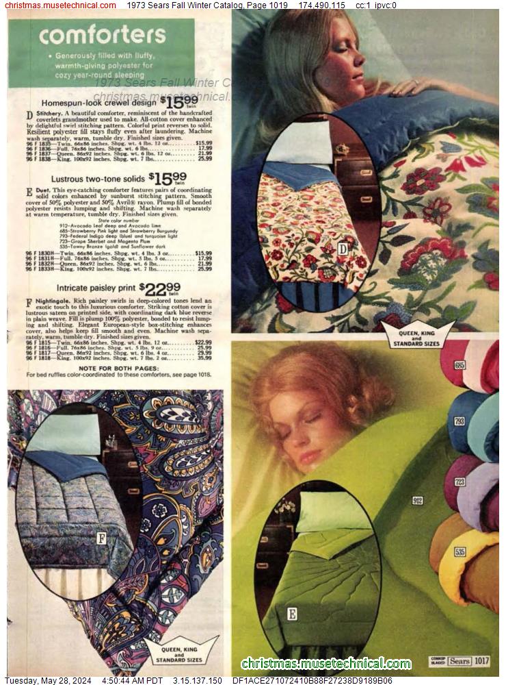 1973 Sears Fall Winter Catalog, Page 1019
