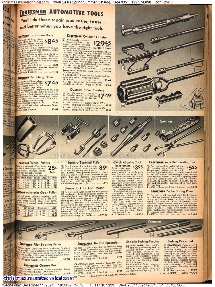 1948 Sears Spring Summer Catalog, Page 935