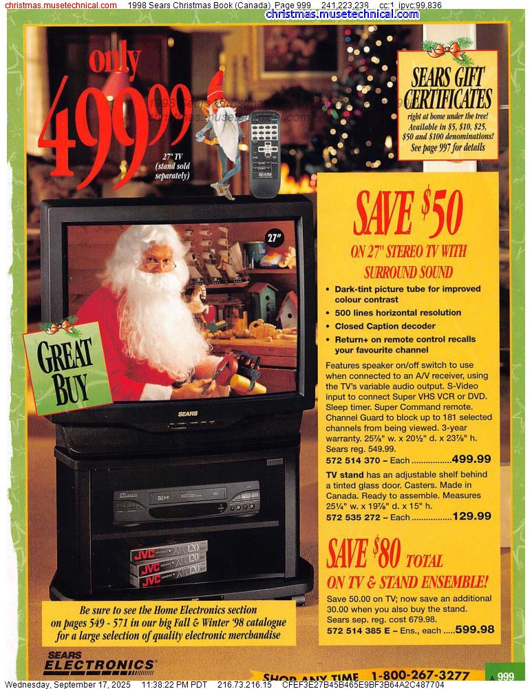 1998 Sears Christmas Book (Canada), Page 999