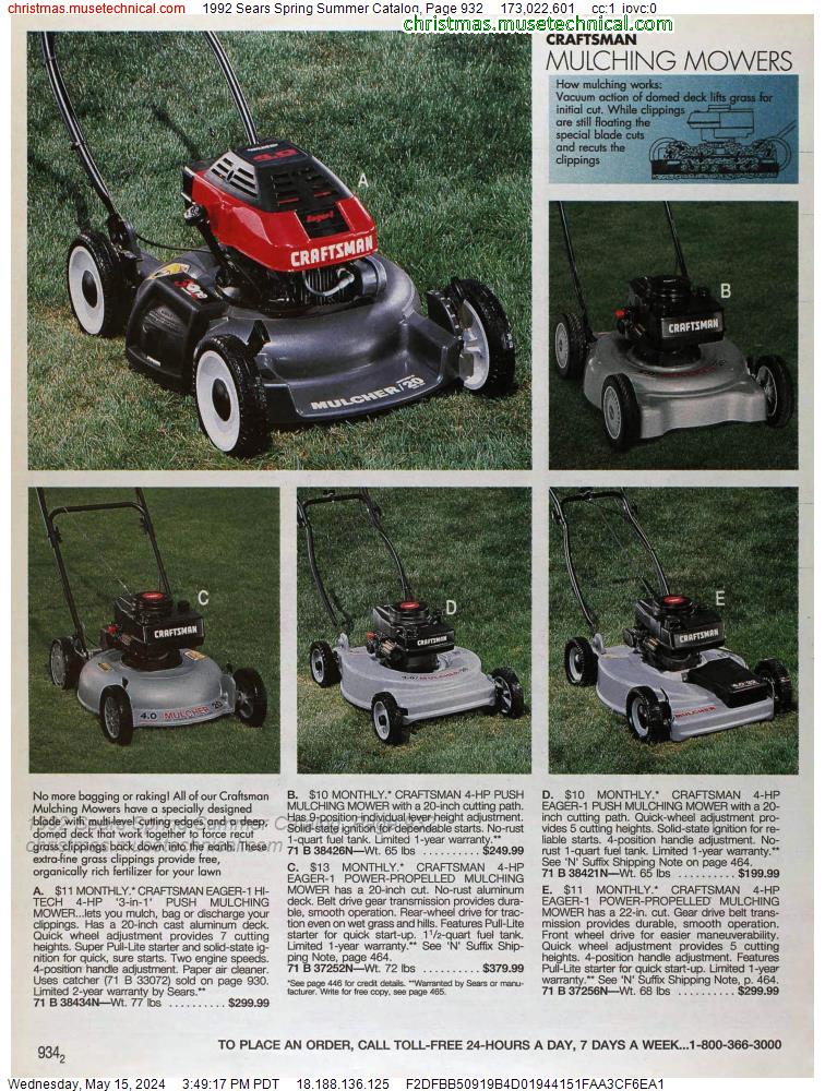 1992 Sears Spring Summer Catalog, Page 932