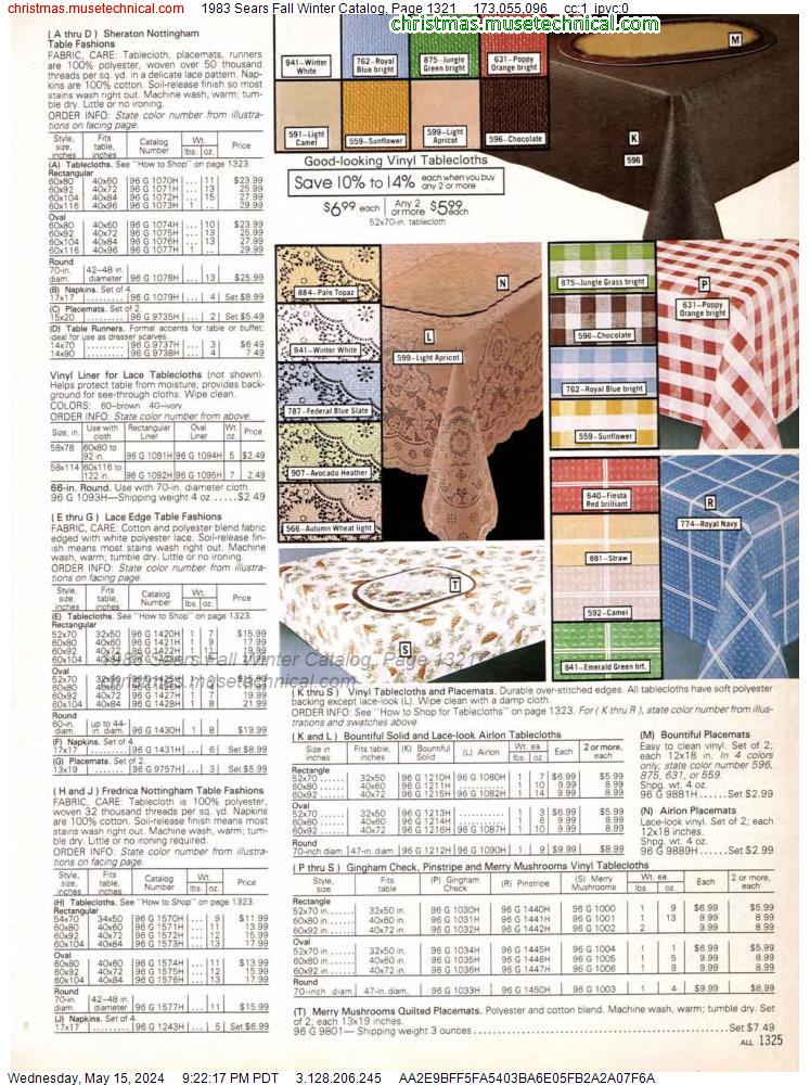 1983 Sears Fall Winter Catalog, Page 1321