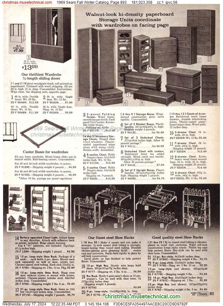 1969 Sears Fall Winter Catalog, Page 893