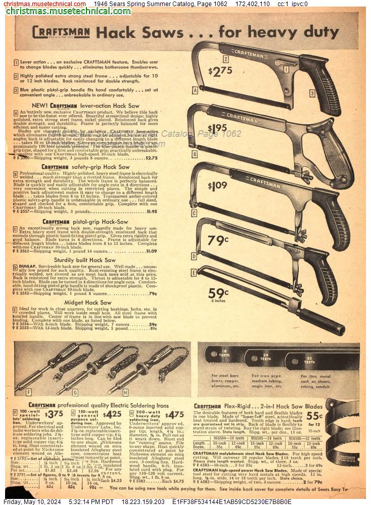 1946 Sears Spring Summer Catalog, Page 1062