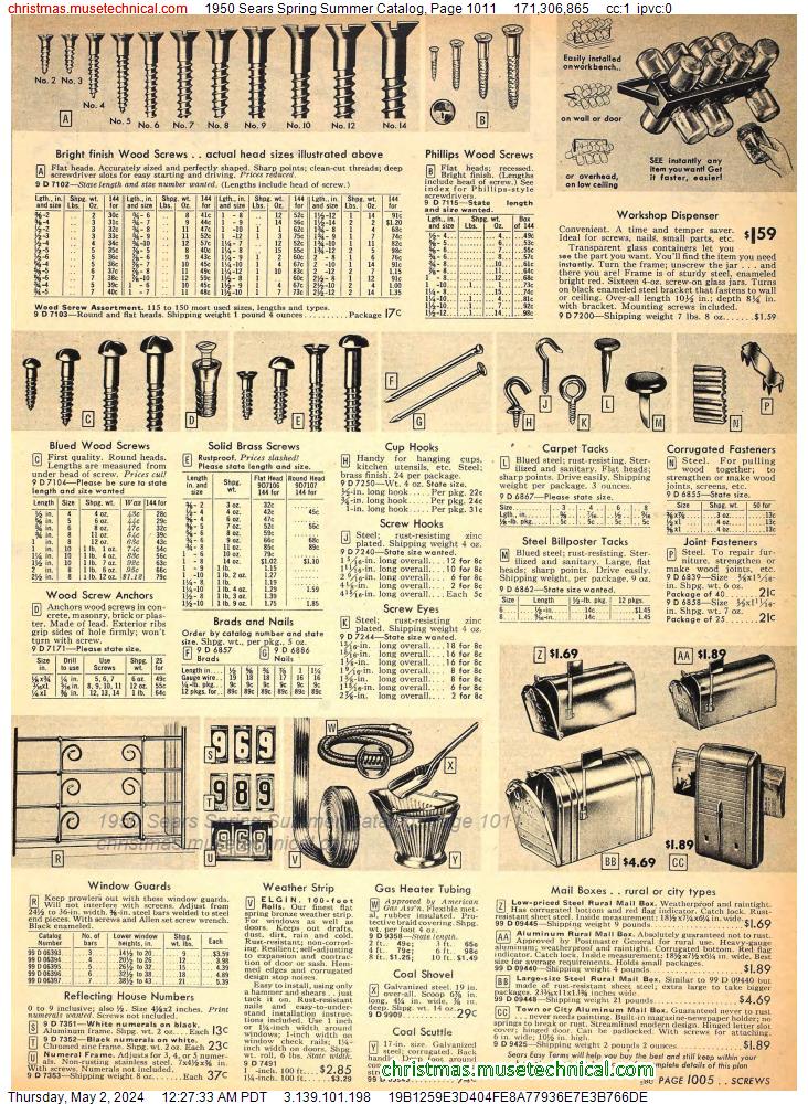1950 Sears Spring Summer Catalog, Page 1011