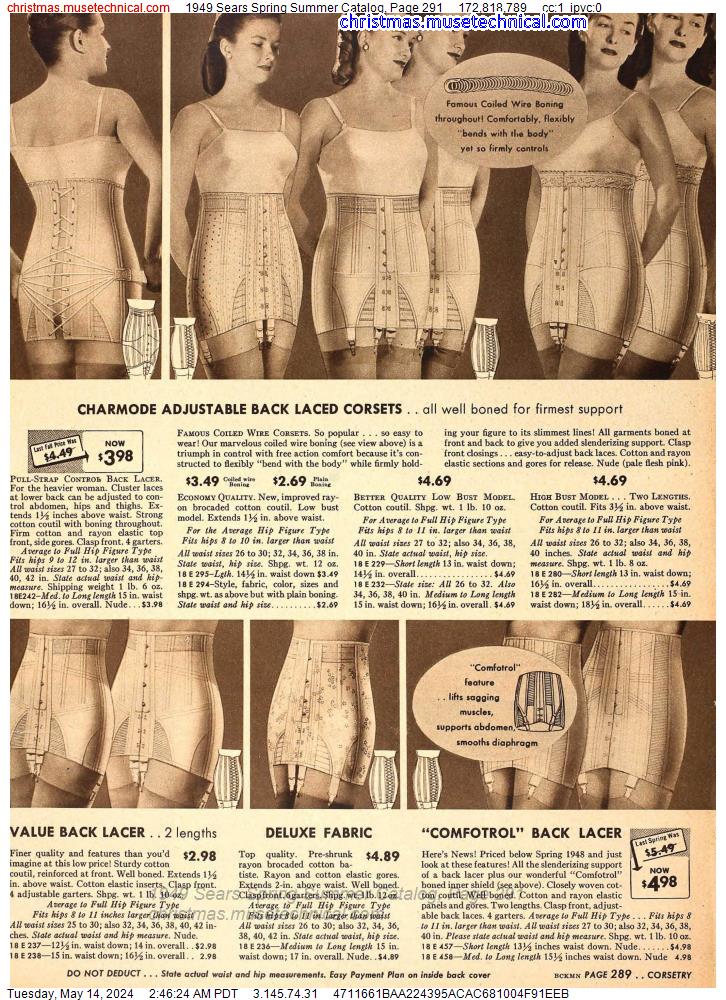 1949 Sears Spring Summer Catalog, Page 291