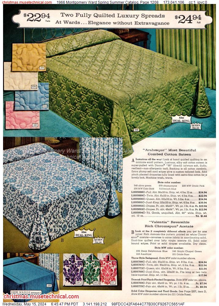 1966 Montgomery Ward Spring Summer Catalog, Page 1208