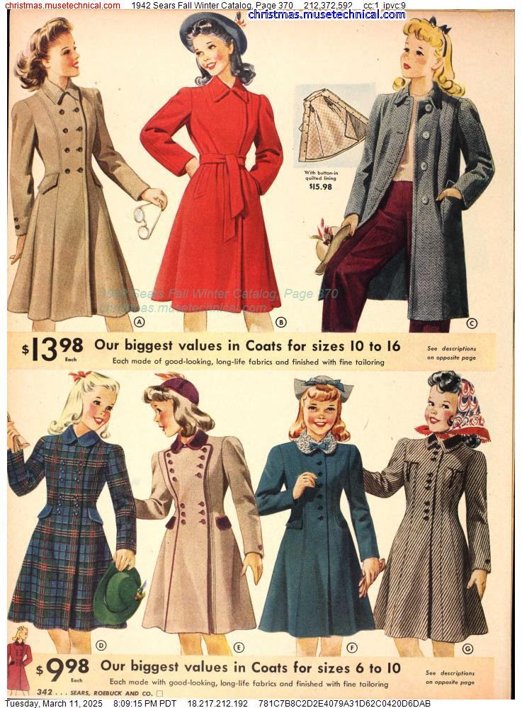 1942 Sears Fall Winter Catalog, Page 370