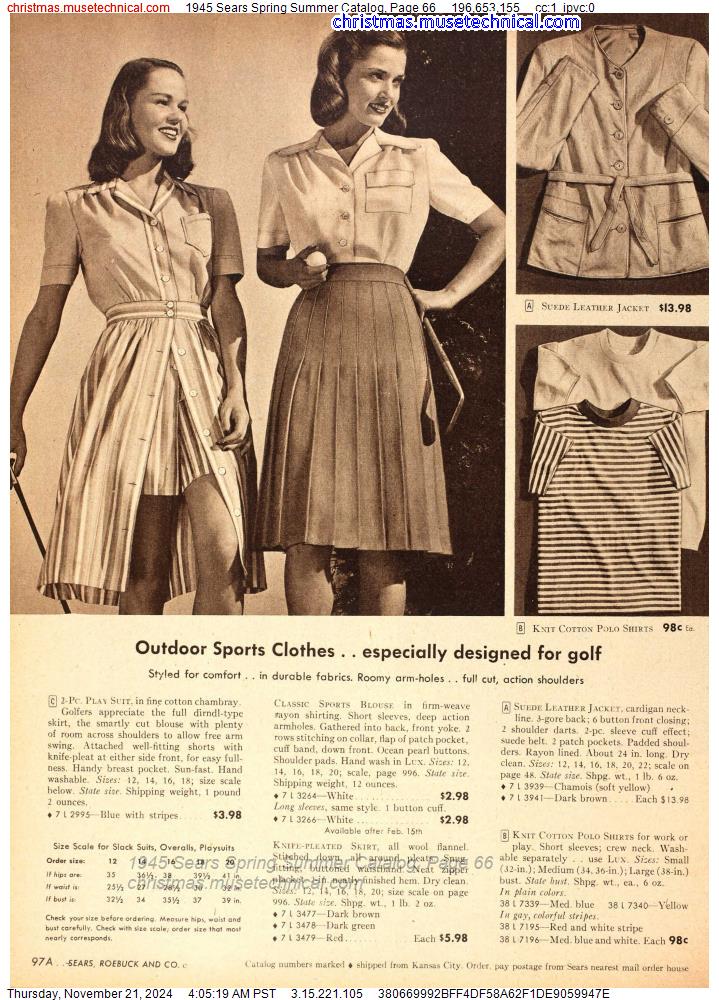 1945 Sears Spring Summer Catalog, Page 66