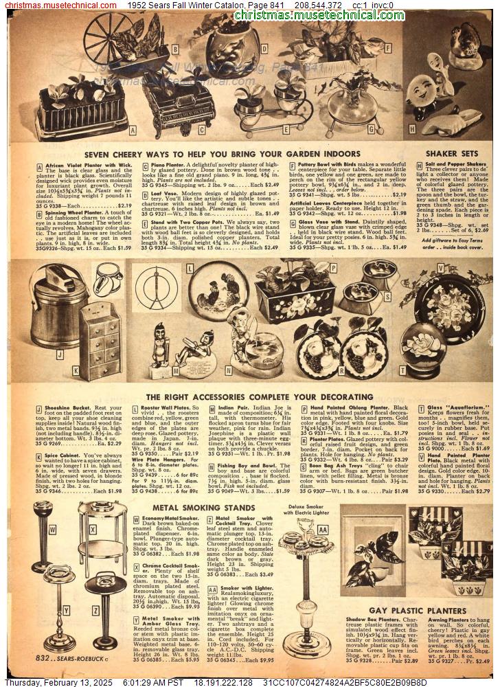 1952 Sears Fall Winter Catalog, Page 841