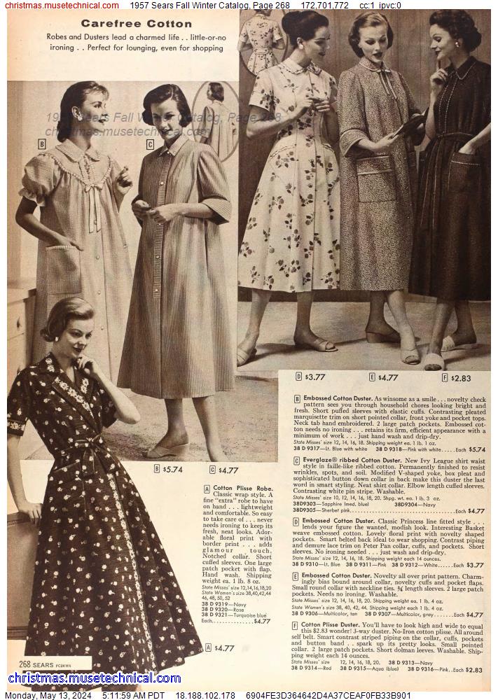 1957 Sears Fall Winter Catalog, Page 268