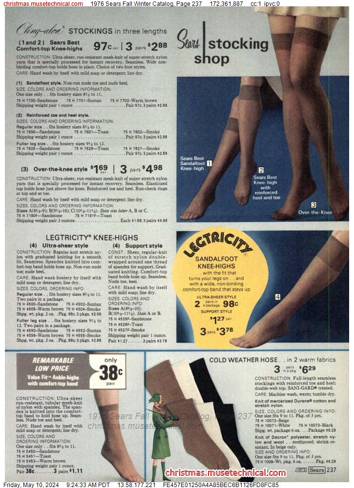 1976 Sears Fall Winter Catalog, Page 237
