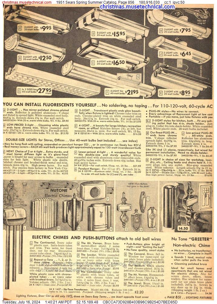 1951 Sears Spring Summer Catalog, Page 856