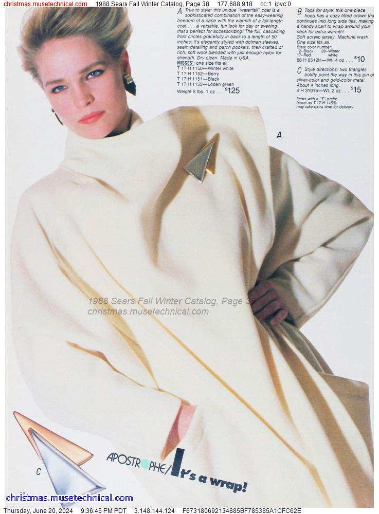 1988 Sears Fall Winter Catalog, Page 38