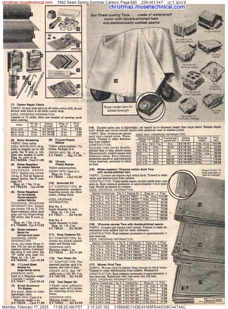 1982 Sears Spring Summer Catalog, Page 685