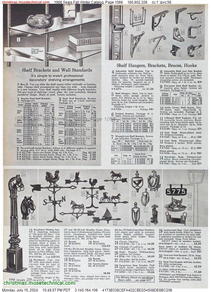 1966 Sears Fall Winter Catalog, Page 1066
