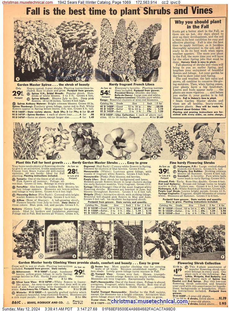 1942 Sears Fall Winter Catalog, Page 1069