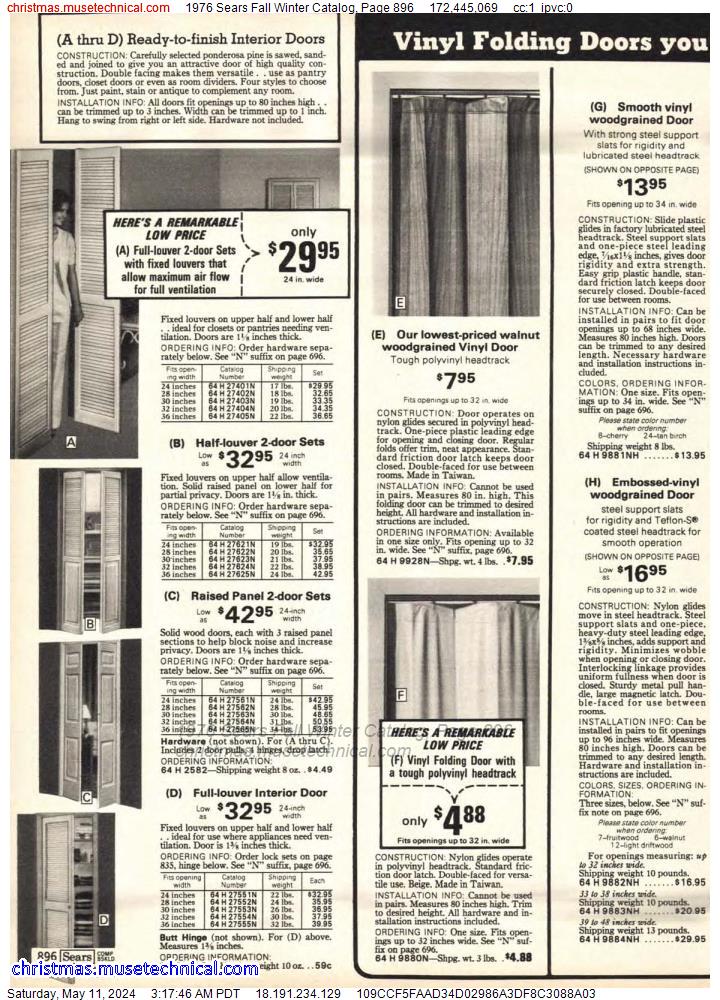 1976 Sears Fall Winter Catalog, Page 896