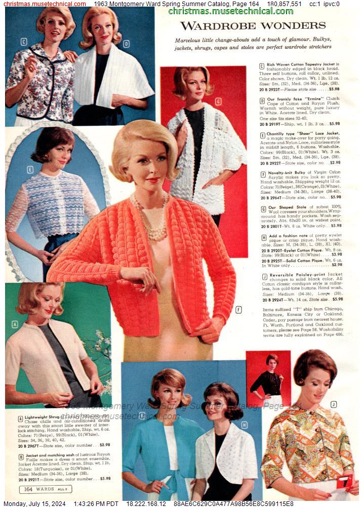 1963 Montgomery Ward Spring Summer Catalog, Page 164