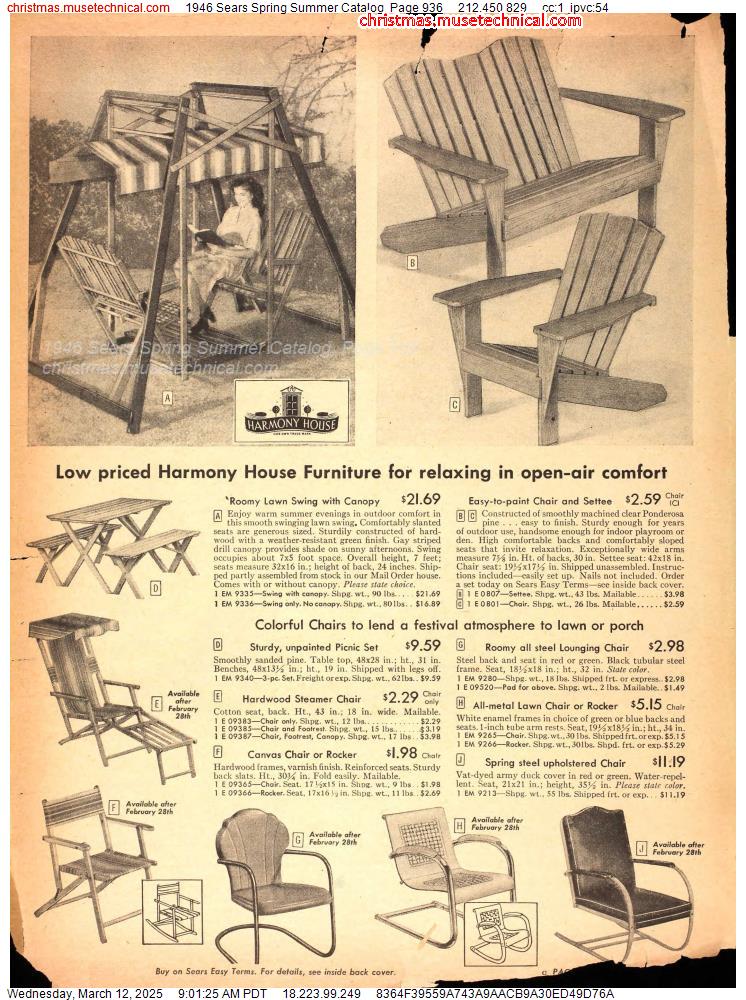 1946 Sears Spring Summer Catalog, Page 936