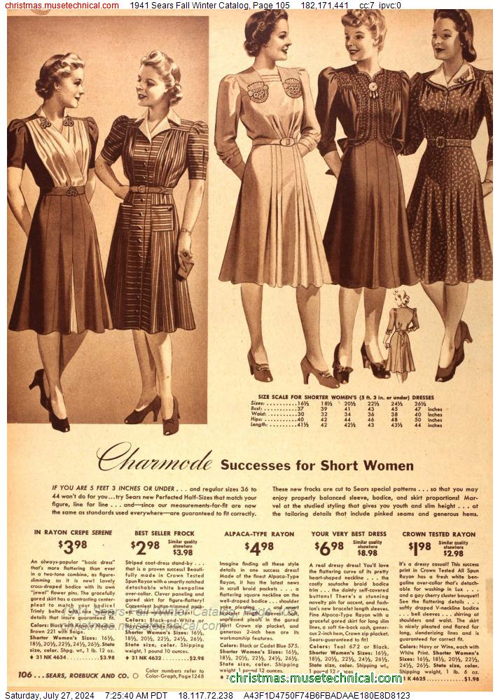 1941 Sears Fall Winter Catalog, Page 105