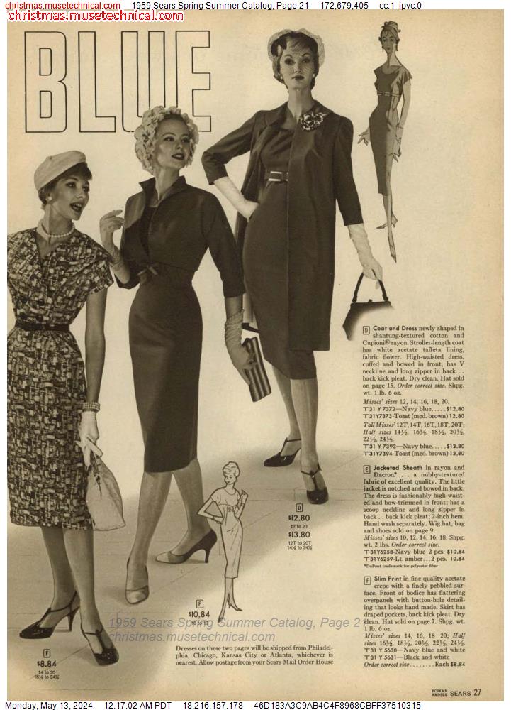 1959 Sears Spring Summer Catalog, Page 21