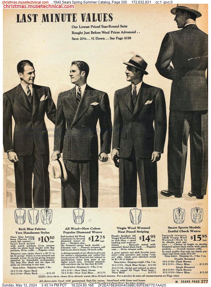1940 Sears Spring Summer Catalog, Page 305
