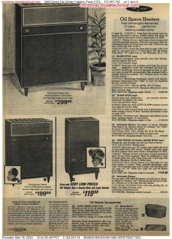 1980 Sears Fall Winter Catalog, Page 1170