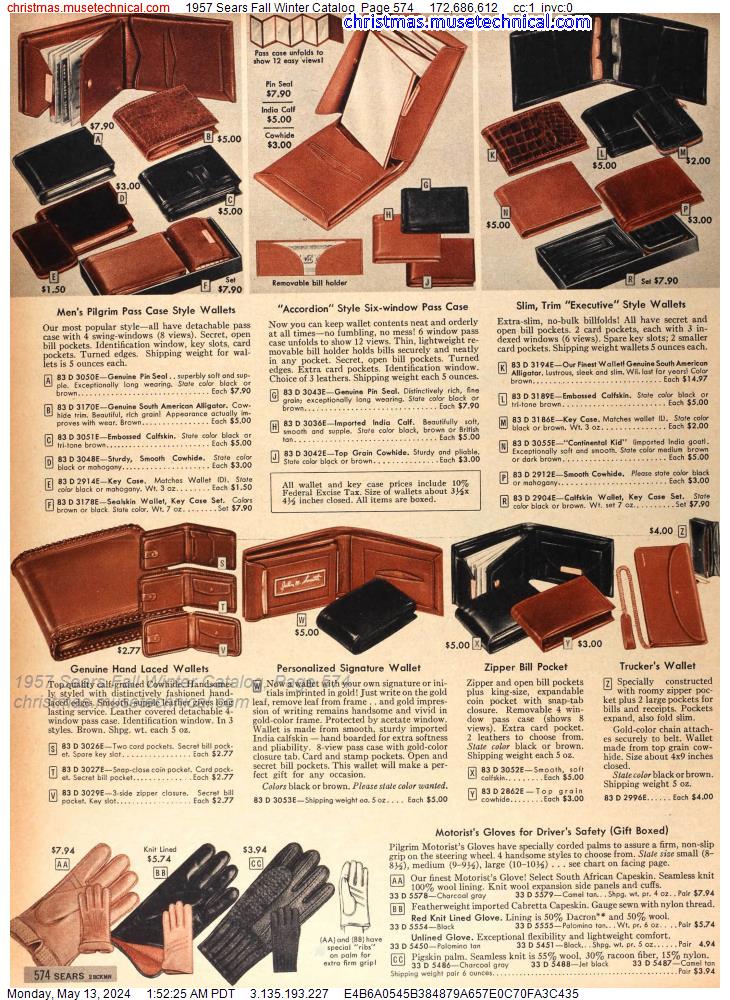 1957 Sears Fall Winter Catalog, Page 574