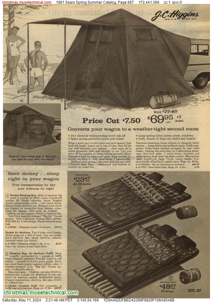 1961 Sears Spring Summer Catalog, Page 687